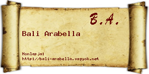 Bali Arabella névjegykártya
